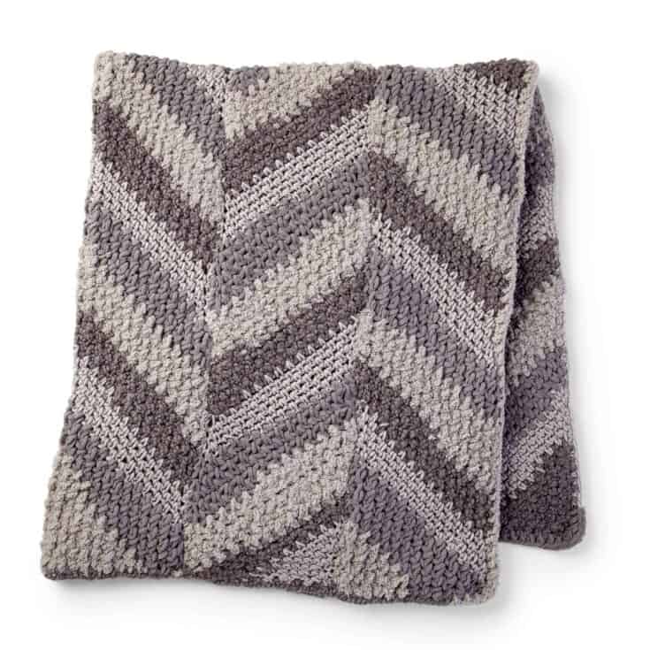 Image for Free Bernat Chevron Panels Crochet Blanket Pattern