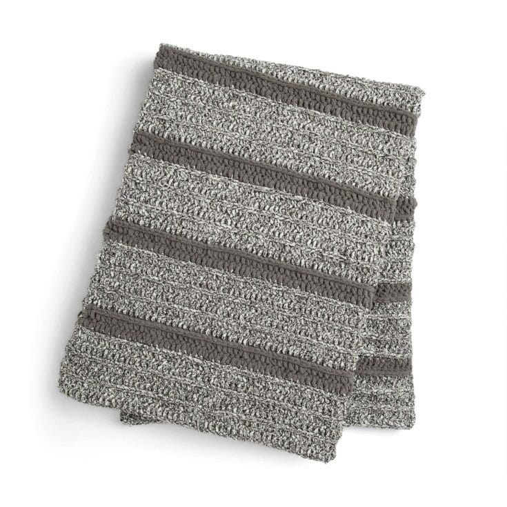 Image for Free Bernat Speckle Stripes Crochet Blanket Pattern