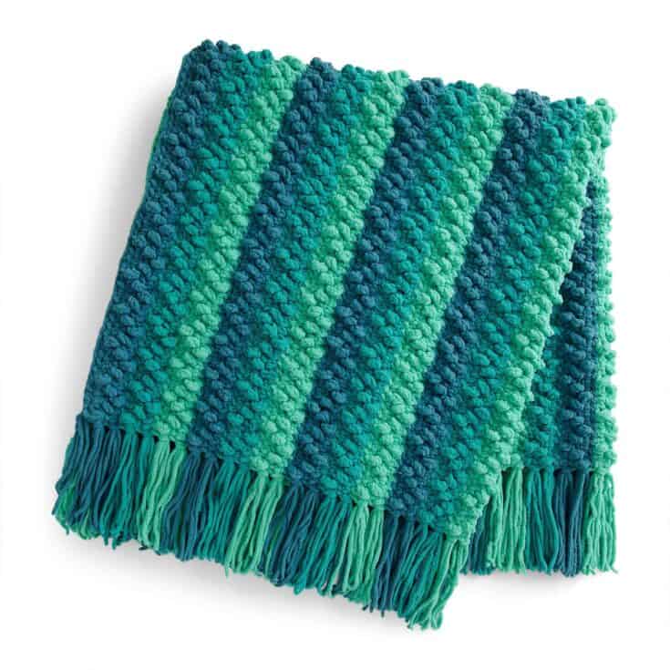 Image for Free Bernat Crochet Chevron Bobble Stripes Blanket Pattern | Yarnspirations