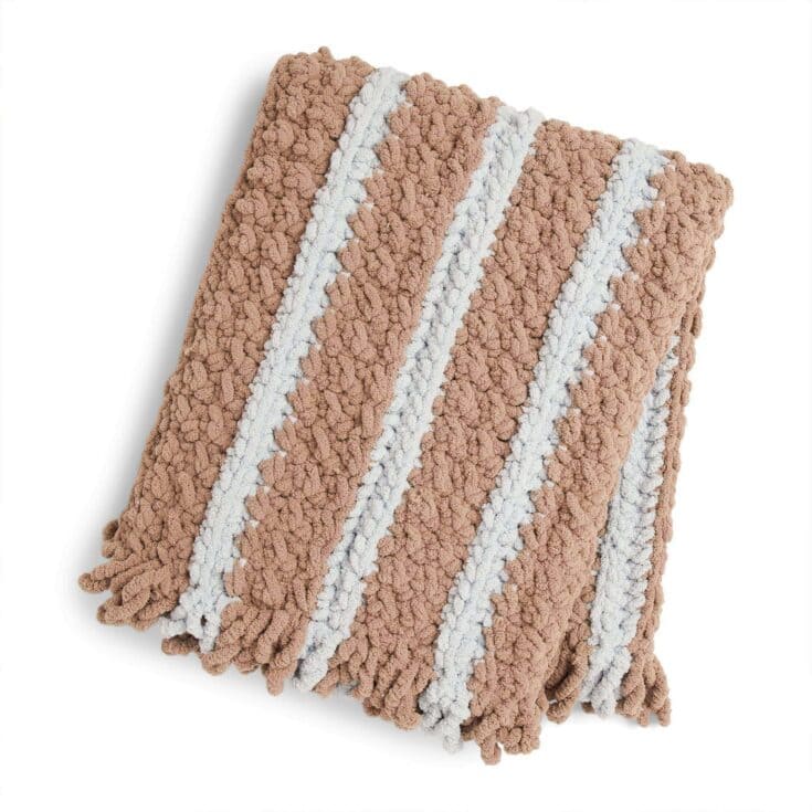Image for Free Bernat Textured Stripes Crochet Blanket Pattern