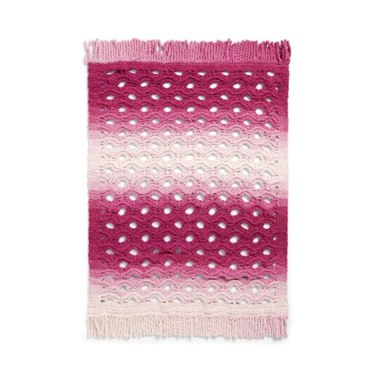 Image for Free Bernat Open Flower Crochet Throw Blanket Pattern