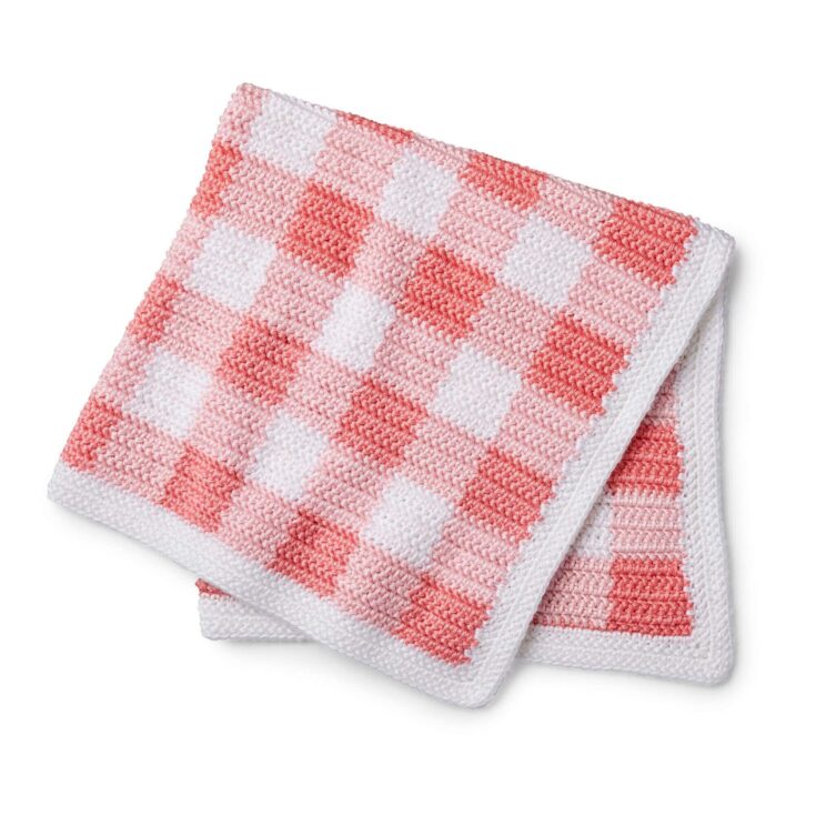 Image for Free Caron Gingham Crochet Baby Blanket Pattern