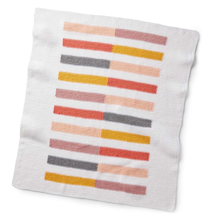 Image for Free Easy Caron Crochet Colorful Half-Stripe Baby Blanket Pattern