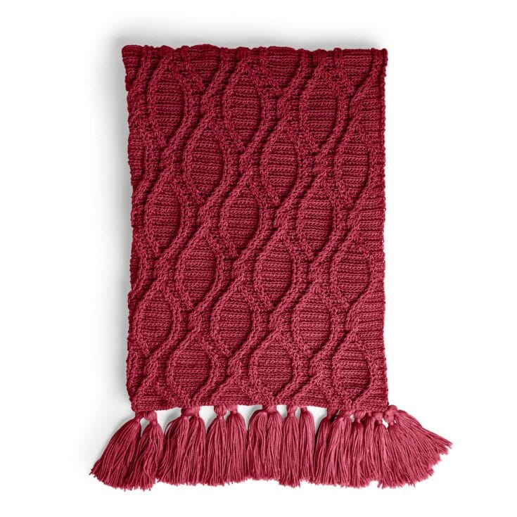Image for Free Caron Crochet Cables Blanket Pattern | Yarnspirations