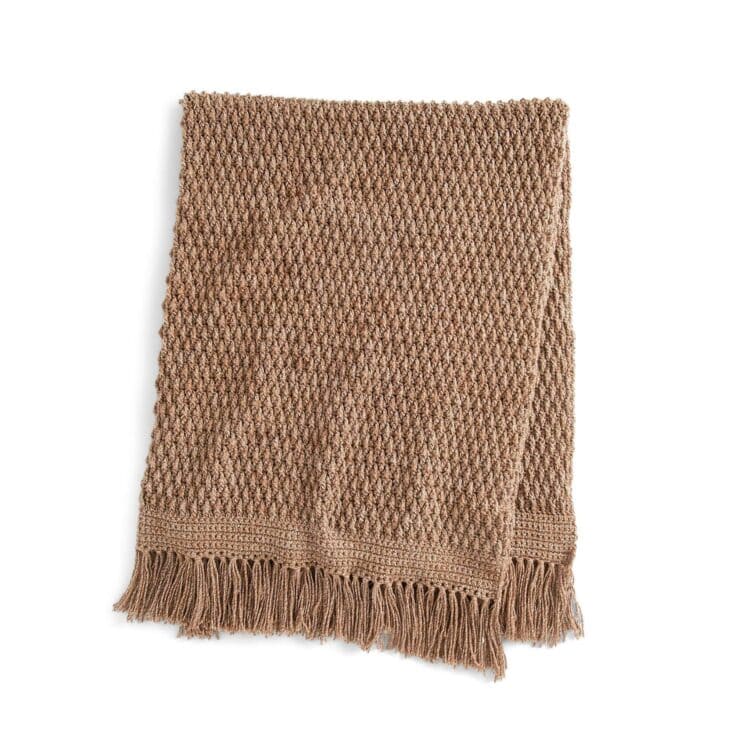 Image for Free Caron Alpine Stitch Crochet Blanket Pattern
