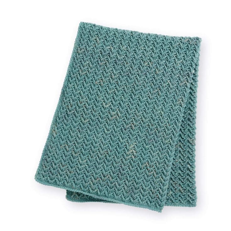 Image for Free Caron Herringbone Texture Crochet Blanket Pattern