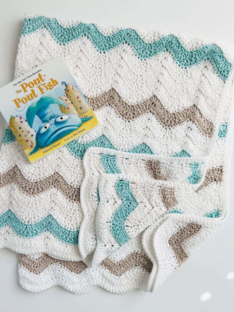 The pout pout fish book with ocean waves blanket