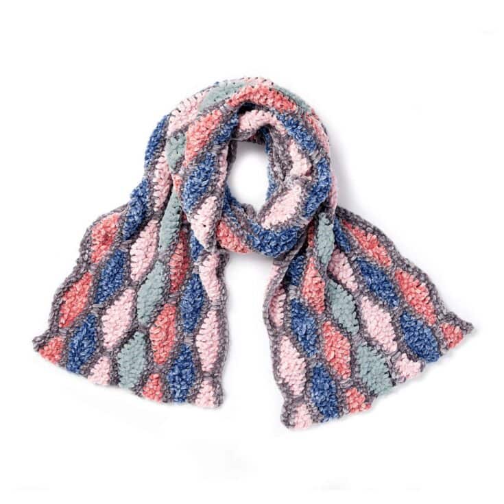 Image for Diamond Wave Crochet Scarf