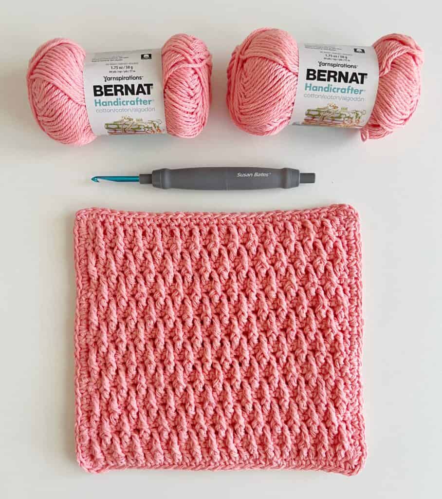 Crochet Alpine Stitch hot Pad