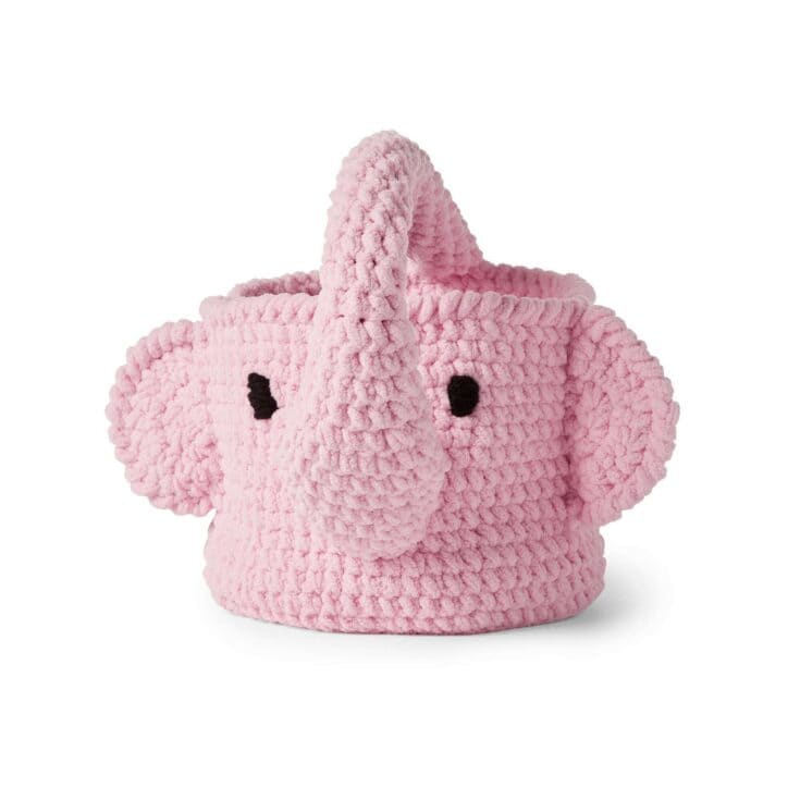 Image for Free Easy Bernat Crochet Elephant Basket Crochet Pattern | Yarnspirations