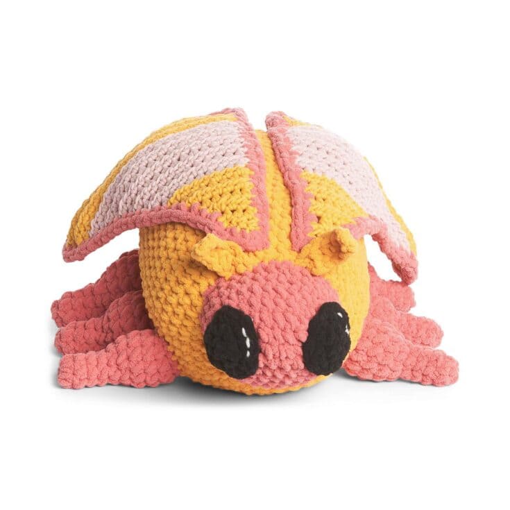 Image for Free Easy Bernat Petal the Rosy Maple Moth Crochet Plush Pattern