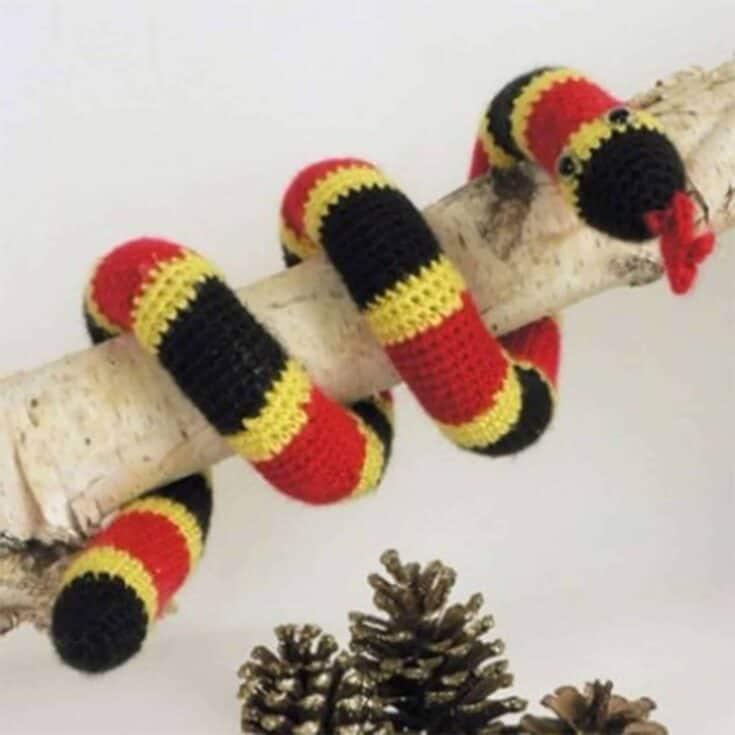 Image for Free Easy Caron Coral Snake Toy Crochet Pattern | Yarnspirations