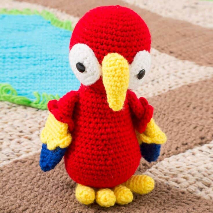 Image for Free Easy Red Heart Parrot Pals Crochet Pattern
