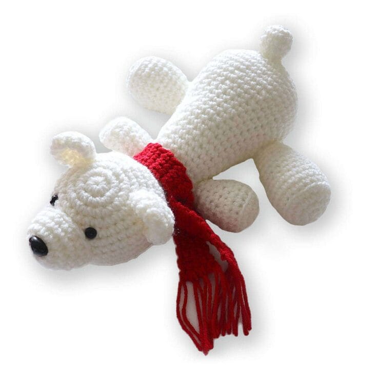 Image for Free Red Heart Crochet Polar Bear Buddy Pattern