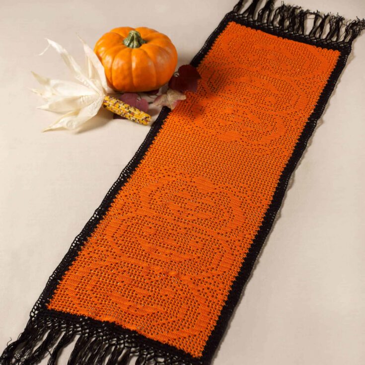 Image for Free Aunt Lydia's Stacked Pumpkin Table Runner Crochet Pattern