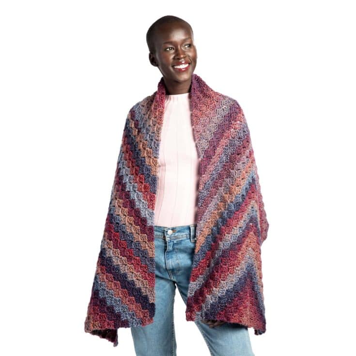 Image for Free Easy Bernat Crochet Shawlvron Pattern
