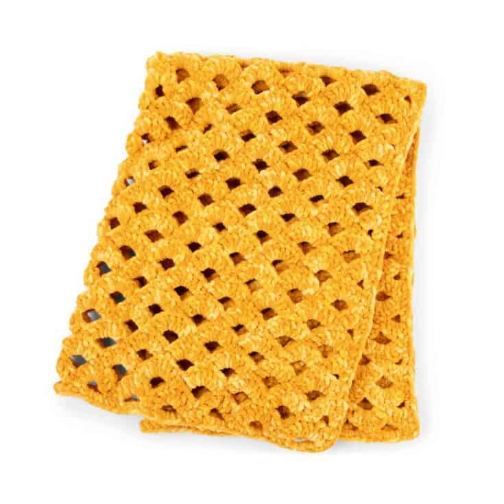 Image for Free Easy Bernat Honeycomb Crochet Openwork Blanket Pattern