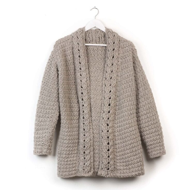 Image for Free Easy Patons Slouchy Cardigan Crochet Pattern