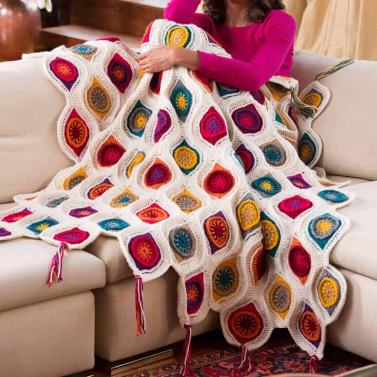 Image for Free Red Heart Graphic Fall Throw Crochet Pattern