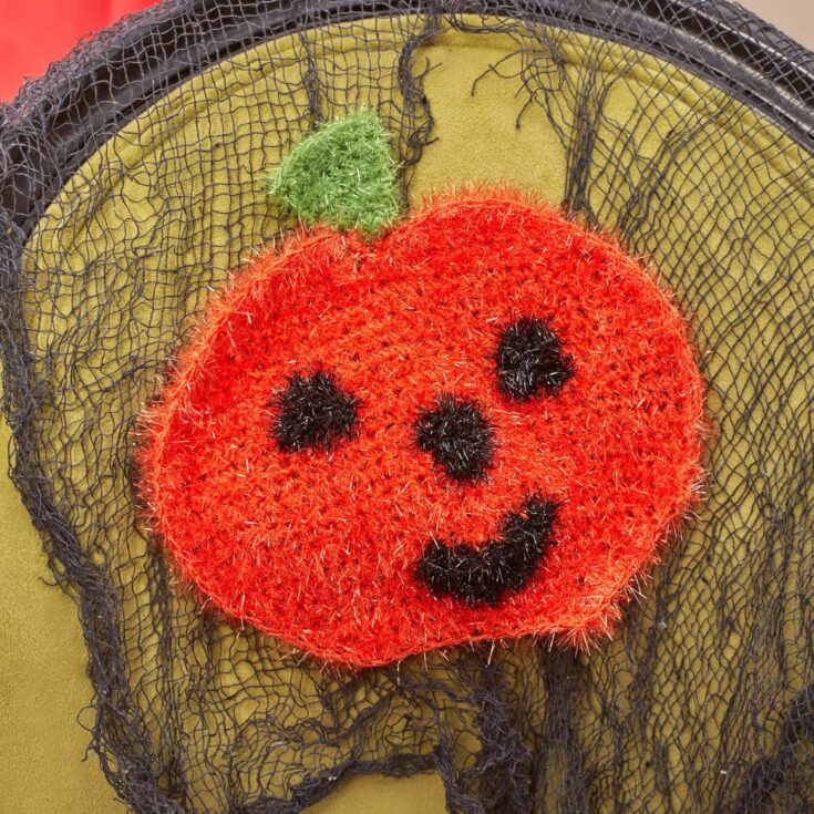 Image for Free Easy Red Heart Jack O'Lantern Scrubby Crochet Pattern