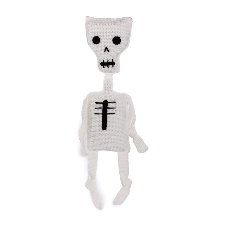 Image for Free Easy Red Heart Crochet Mr. Bones Skeleton Pillow Pattern