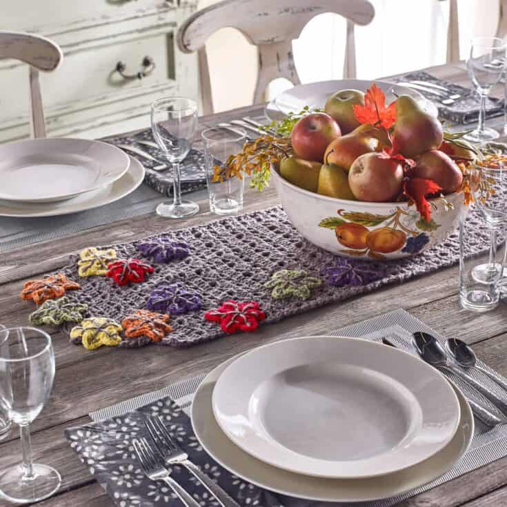 Image for Free Easy Red Heart Fall Table Runner Crochet Pattern