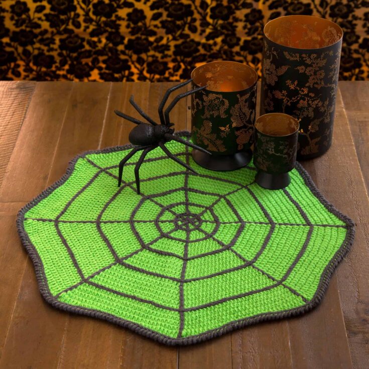 Image for Free Easy Red Heart Spider Web Table Mat Crochet Pattern