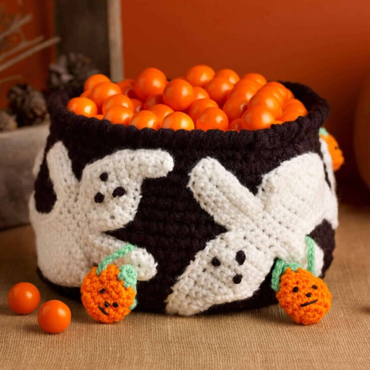 Image for Free Easy Red Heart Ghostly Candy Bowl Crochet Pattern