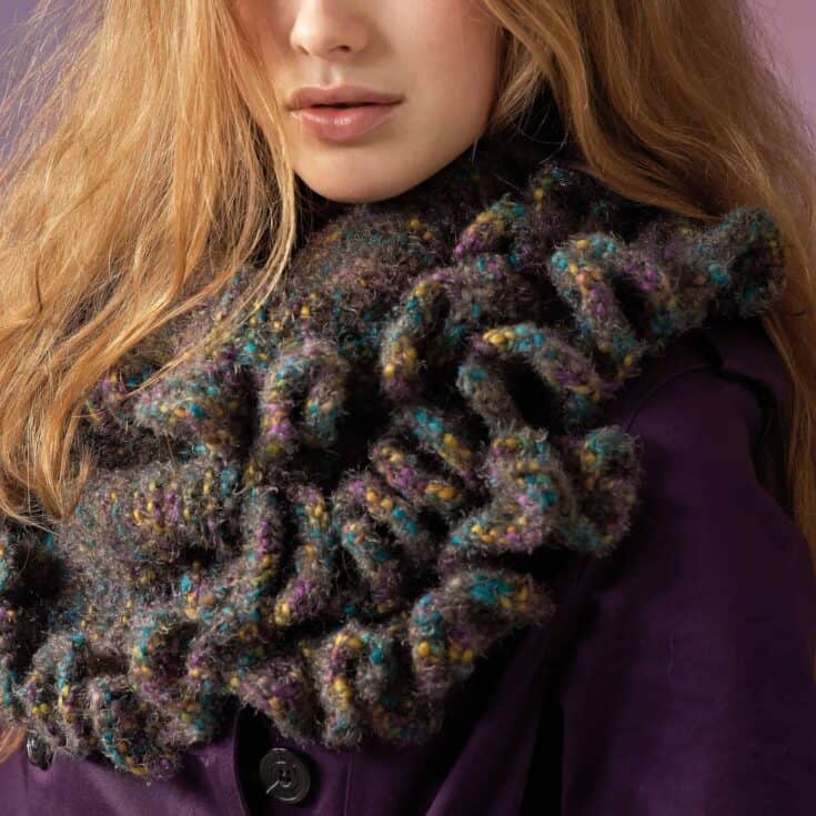 Image for Free Easy Red Heart Ruffled Wrap Crochet Pattern