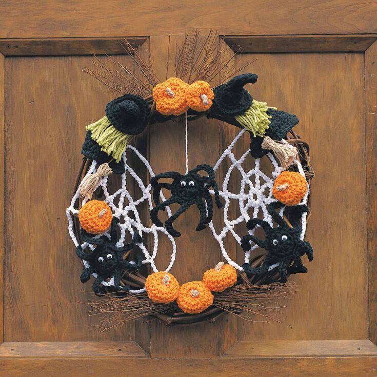 Image for Free Easy Lily Sugar'n Cream Trick or Treat Wreath Crochet Pattern