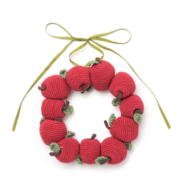 Image for Free Easy Lily Sugar'n Cream Apple Wreath Crochet Pattern