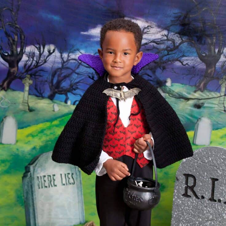 Image for Red Heart Young Vampire Cape Crochet Pattern