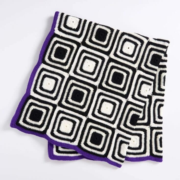 Image for Red Heart In a Trance Crochet Blanket Pattern