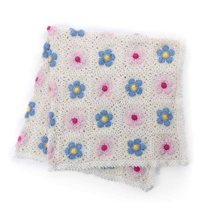 Image for Free Easy Red Heart Filigree Flowers Crochet Blanket Pattern