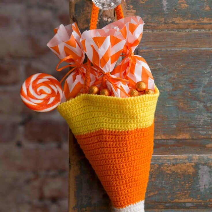 Image for Red Heart Candy Corn Bag Crochet Pattern