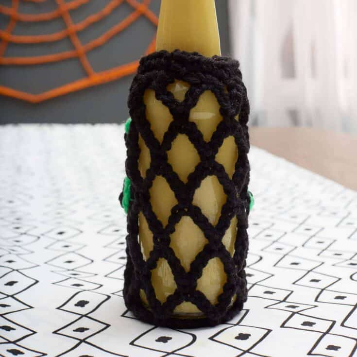 Image for Red Heart Halloween Spider Drink Cozy Crochet Pattern