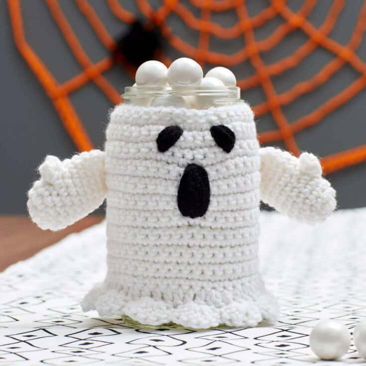 Image for Red Heart Spooky Ghost Jar Cozy Crochet Pattern