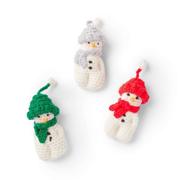 Image for Red Heart Three Tiny Snowman Ornaments
