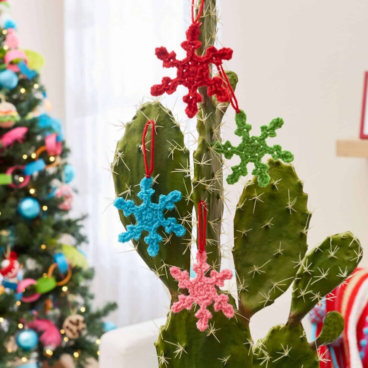 Image for Red Heart Colorful Snowflakes Ornament