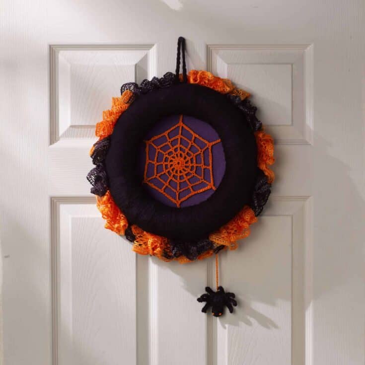 Image for Red Heart Spiderweb Halloween Wreath Crochet Pattern