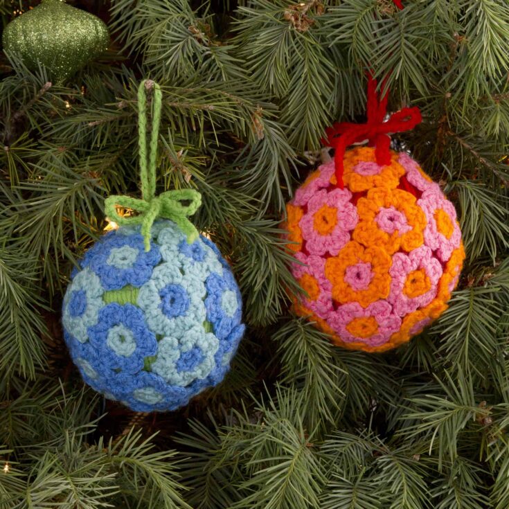 Image for Red Heart Flower Ball Ornament