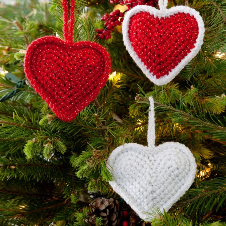 Image for Red Heart Christmas Love Hearts Ornaments