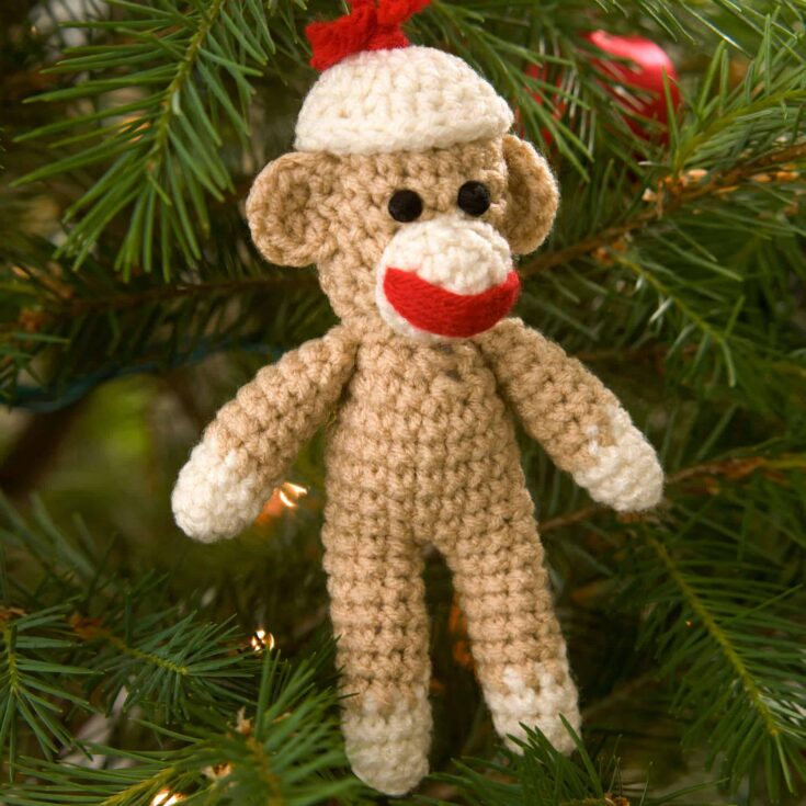 Image for Red Heart Sock Monkey Ornament