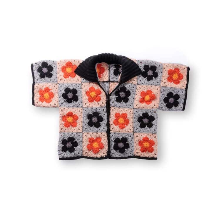 Image for Free Easy Red Heart Blooming Grannies Crochet Cardigan Pattern | Yarnspirations