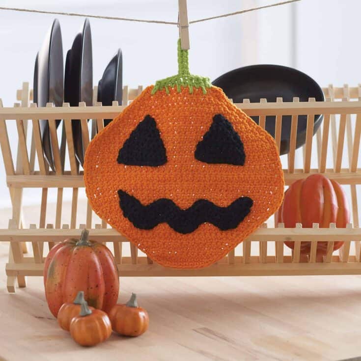 Image for Lily Sugar'n Cream Jack'o Lantern Dishcloth Crochet Pattern