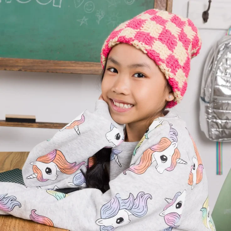 Image for Bernat Side-to-Side Checkerboard Crochet Hat