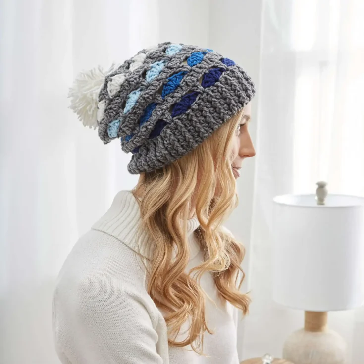 Image for Red Heart Crochet Striping Shells Hat
