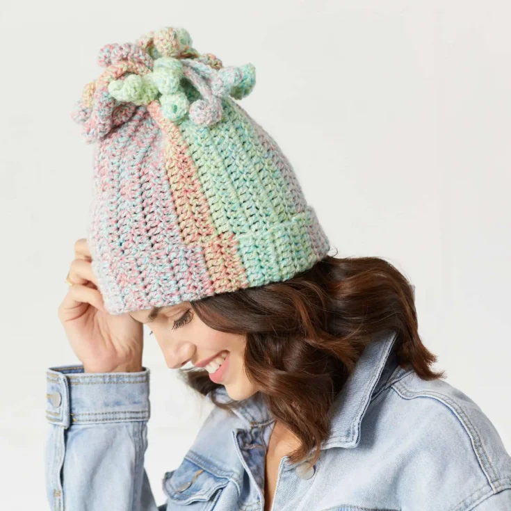 Image for Red Heart Tasseled Tube Hat