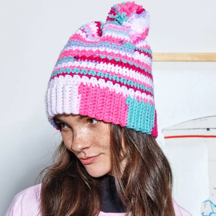 Image for Red Heart Scrappy Stripes Crochet Hat