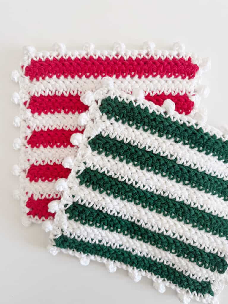 two crochet hot pads